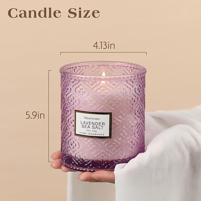 Lavender Scented Candle, 19oz Large Soy Wax Aromatherapy Candle, Lavender Sea - Image 5