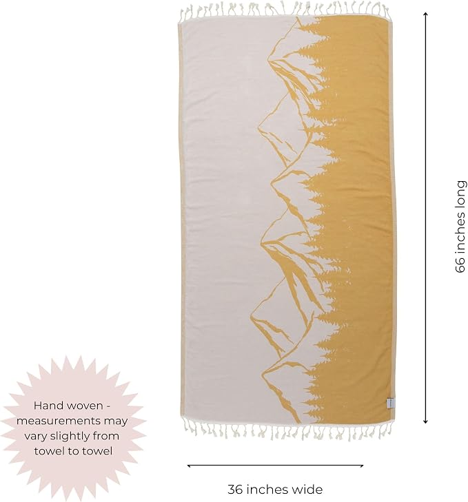 InfuseZen Turkish Towel with Mountain Landscape – 100% Organic Turkish Cotton - Image 3