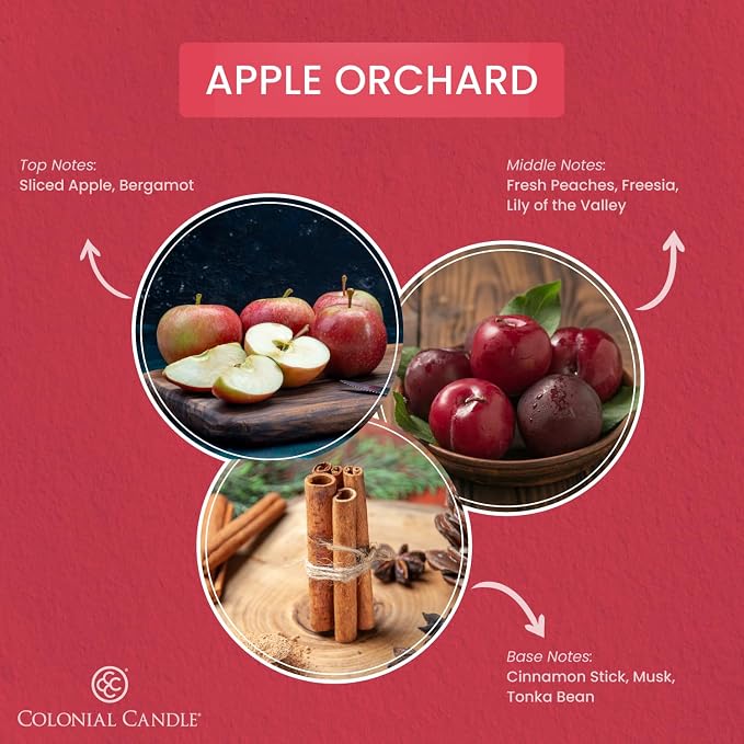 Colonial Candle Apple Orchard Scented Candle Jar, Highly Fragranced Candles - Image 2