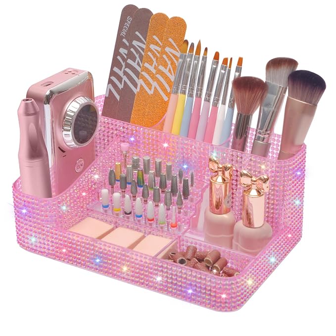 ANRUI Nail Drill Bit Holder, 28 Holes Plastic Nail Drill Machine & Bits Storage by ANRUI