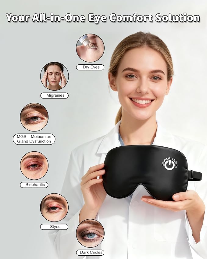 Heated Eye Mask FSA- HSA Eligible Cordless Pure Mulberry Silk Eye Mask - Image 2