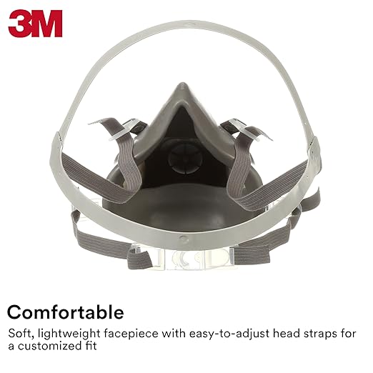 3M Half Facepiece Reusable Respirator 6300, Four-Point Harness, Comfortable Fit - Image 3