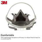 3M Half Facepiece Reusable Respirator 6100, Four-Point Harness, Comfortable Fit - Image 3