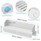 Splash Guard for Bathtub Kids, Toy Tray Caddy Holder Storage, Bath Toy Storage - Image 2