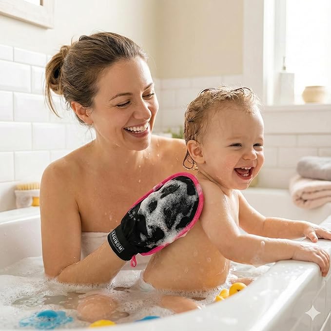 Korean Exfoliating Mitt & Body Scrub Glove – Deep Dead Skin Remover - Image 6