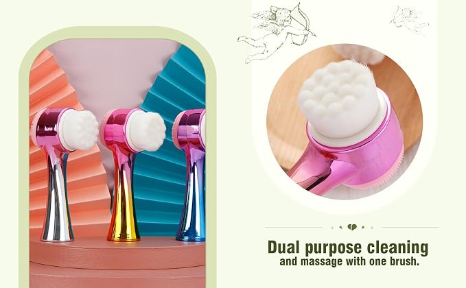 Facial Cleansing Brush 2 in 1Double-Sided Facial Cleaning Brush - Image 4