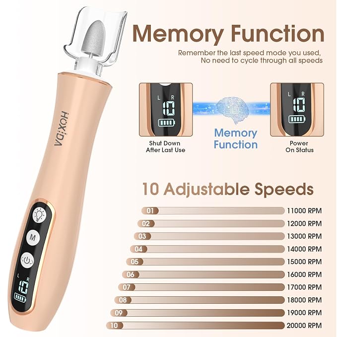 Professional Manicure Pedicure Kit, Cordless Electric Nail Drill - Image 5