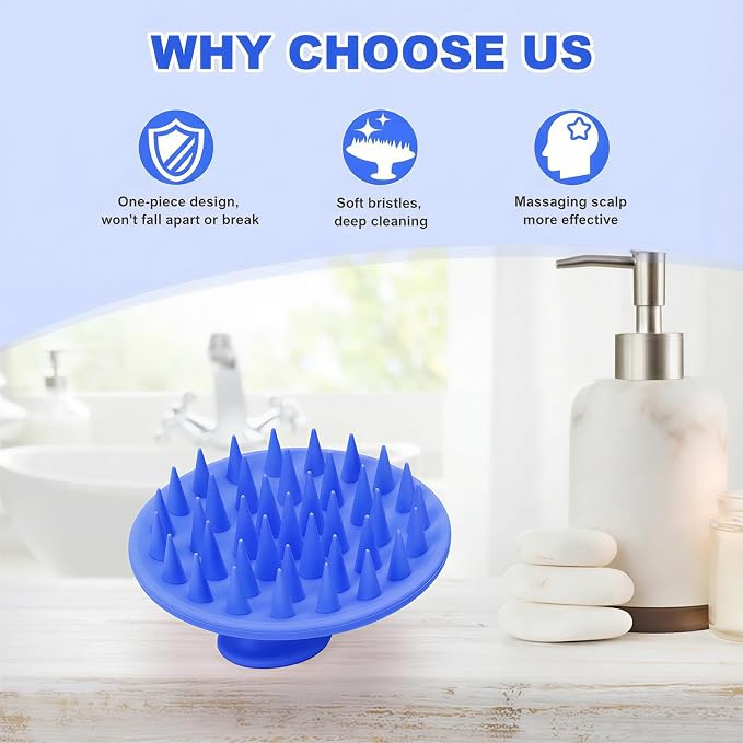 Meartchy Silicone Scalp Massager Shampoo Brush, Scalp Brush - Image 6