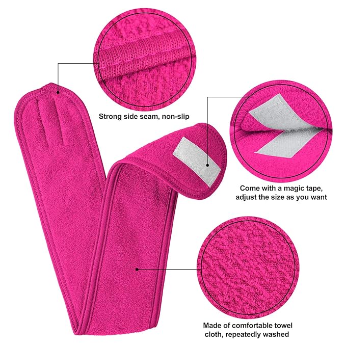 Denfany 3 Pack Makeup Headband, Ultra Soft Adjustable Spa Facial Headbands - Image 3