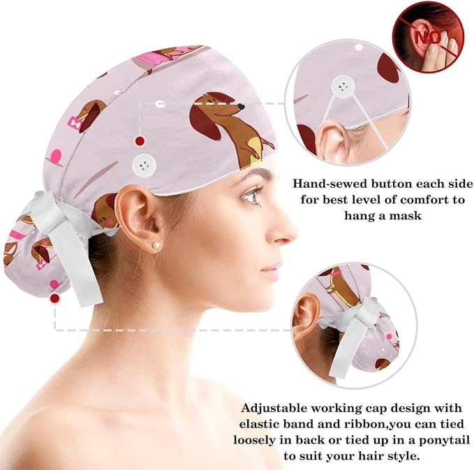Ethnic Aztec Pattern Adjustable Scrub Cap Hat - Image 3