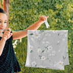 White Grey Blossom Flower Hand Towels - Image 4
