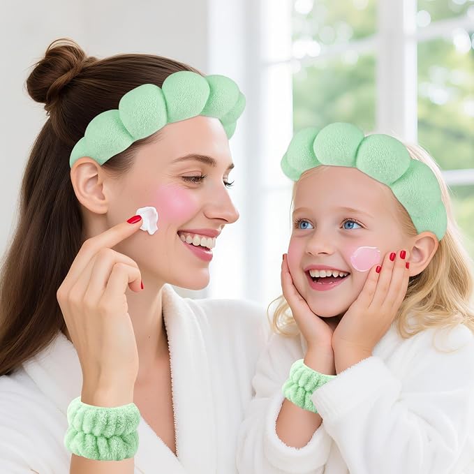 Zkptops Spa Headband for Washing Face Wristband Set Sponge Makeup Skincare - Image 7