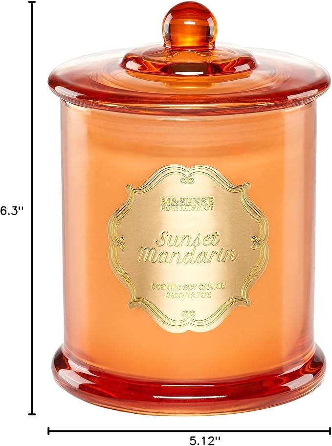 M&SENSE Citrus Candles for Home Scented, Natural Organic Soy Candle 12.7oz 75 - Image 9