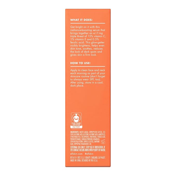 e.l.f. SKIN Bright Icon Vitamin C + E + Ferulic Face Serum, Brightening & - Image 8