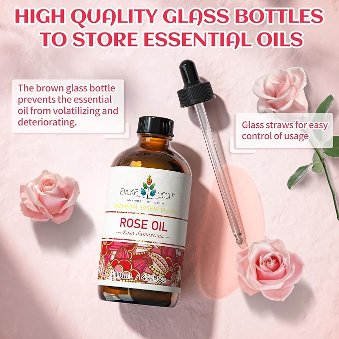 EVOKE OCCU Rose Essential Oil for Skin Care, Relaxation, Home Cleaning - Image 8
