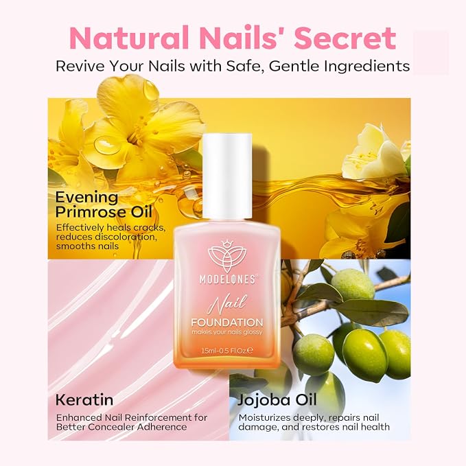 modelones Nail Strengthener Jelly Pink Purple Nail Polish Nail Repair - Image 5
