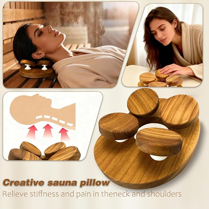 Benks Sauna Pillow, Sauna Accessories, Ergonomically Designed Sauna Headrest - Image 4