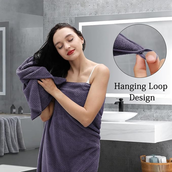 8-Piece Purplr Bath Towels Set, 2 Oversized Large Bath Towels Sheet, 2 Hand - Image 7