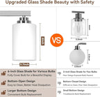 Brushed Nickel 4-Light Bathroom Light Fixtures, Classic Wall Light Fixture - Image 4