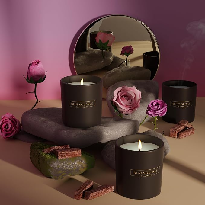 Benevolence LA Clearance Candle Rose & Sandalwood Christmas Scented Candles | - Image 5