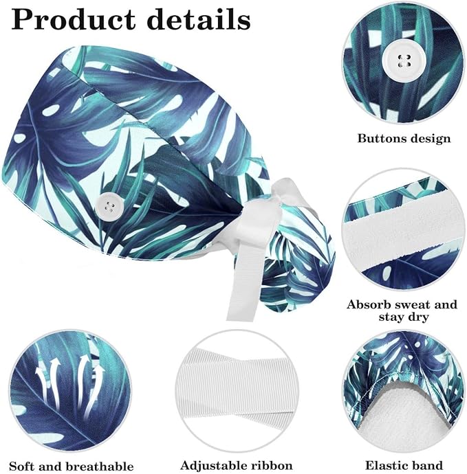 Adjustable Brown Dachshund Dog Blue Surgical Scrub Cap - Image 4