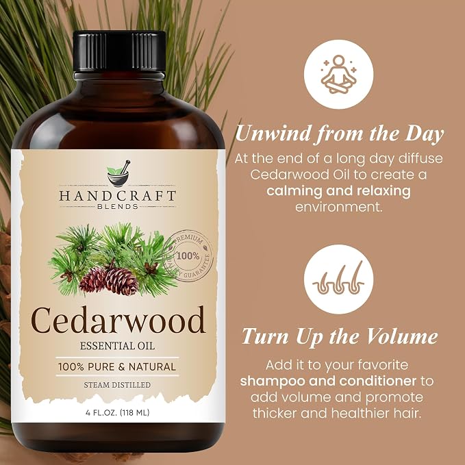 Handcraft Blends Cedarwood Essential Oil – Huge 4 Fl Oz – 100% Pure and Natural - Image 4