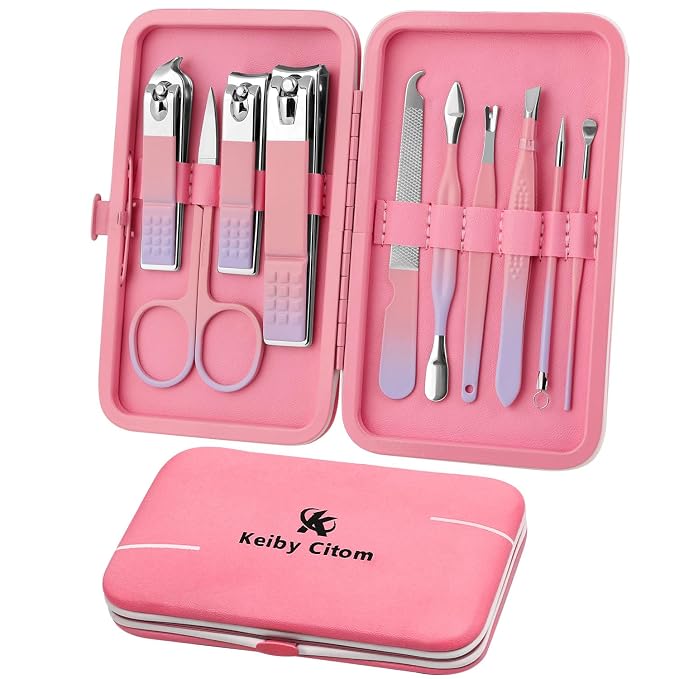 Manicure Set, Travel Mini Nail Clippers Kit Pedicure Care Tools by KeibyCitom