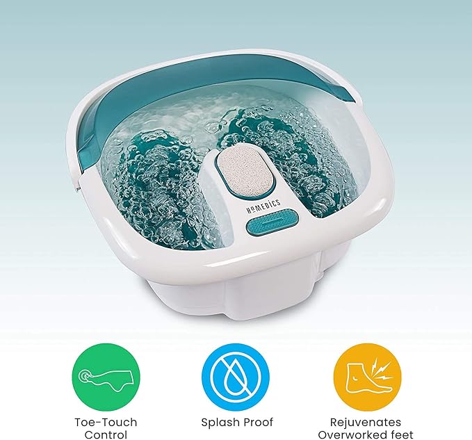 HoMedics Bubble Spa Elite Footbath, 2-in-1 Removable Pedicure Center, Toe-Touch - Image 2