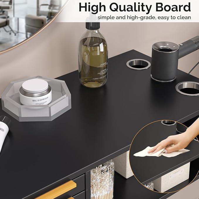 OmySalon Wall Mount Salon Station, Hair Stylist Cabinet - Image 8