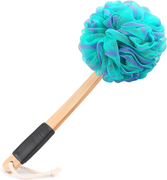 Loofah on a Stick PE Soft Mesh Luffa by FORENEE