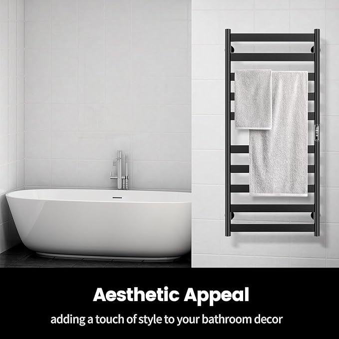 Electric Towel Warmer Rack, 10-Bar Stainless Steel Heated Tower Rack - Image 5