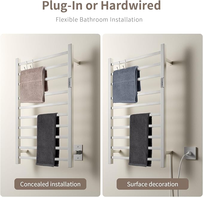 Wall Mounted Towel Warmer Square 10 Bars - Image 2