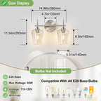 MOKATNG 2-Light Bathroom Light Fixtures, Brushed Nickel Vanity Lights - Image 7