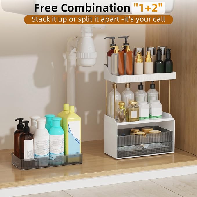 StorBin Strong 3 Drawers Bathroom Counter Organizer, 5 Tier Makeup Organizer - Image 6
