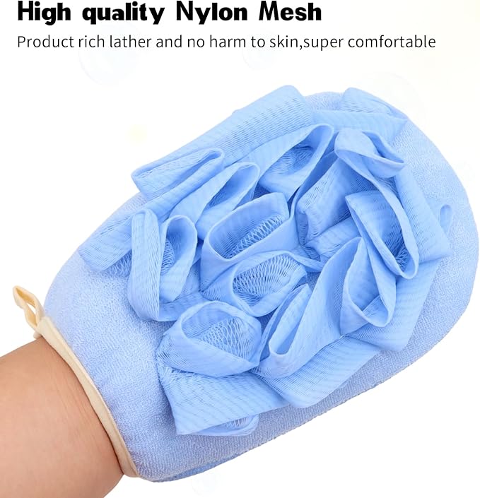 3 Pack Bath Loofah Body Sponge Brushes Loofah Exfoliating Glove Bath Shower - Image 3