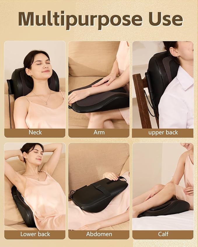 Back Massager with Heat, 3D Massage Pillow - Image 7