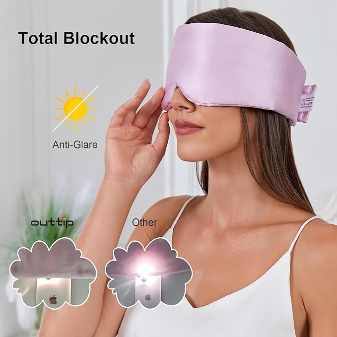 100% Mulberry Silk Sleep Mask for Women & Men Beauty Sleep, Adjustable - Image 4