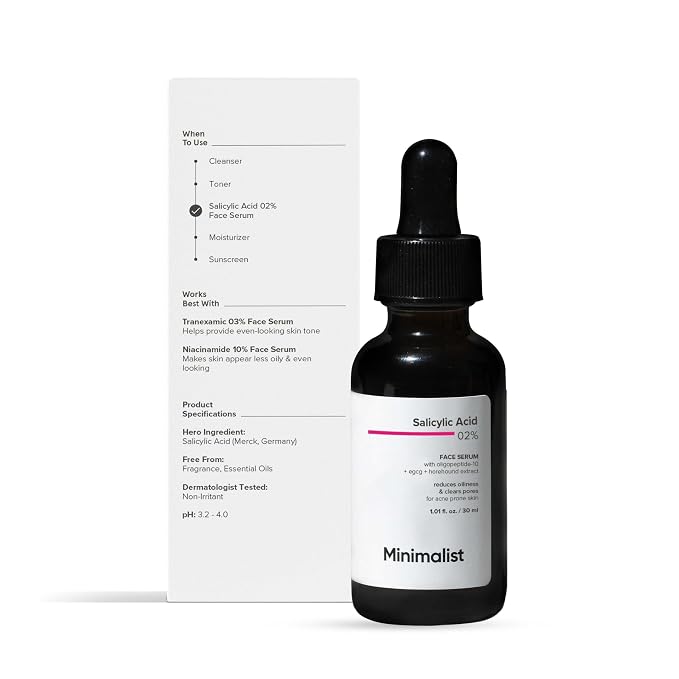 Salicylic Acid 2% Face Serum for Acne, Oil Control & Open Pores | Minimalist - Image 7