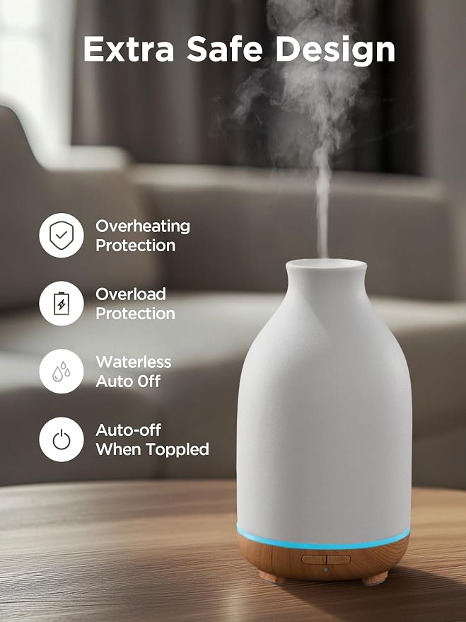 InnoGear Essential Oil Diffuser, 150ml Ceramic Stone Diffuser Handcrafted - Image 3