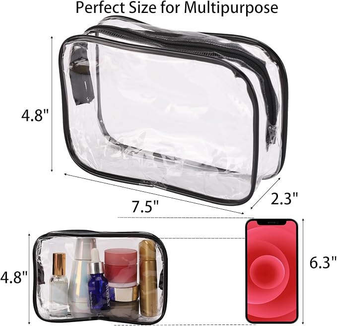 Tbestmax 10 Pcs Clear Cosmetic Bags Small Makeup Bags Portable Waterproof - Image 2