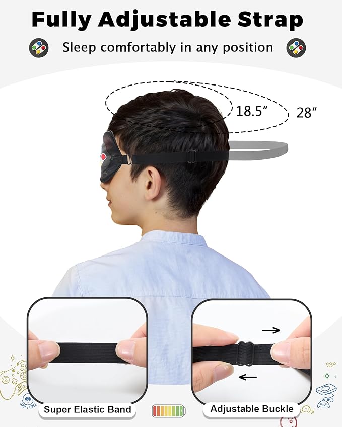 BeeVines 2 Pcs 100% Mulberry Silk Sleep Mask, Game Themed Eye Mask - Image 4
