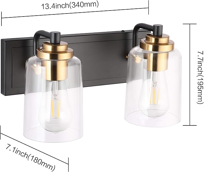 SOLFART 20.1 Inch Black Vintage Bathroom Vanity Light Fixtures Fixtures - Image 4