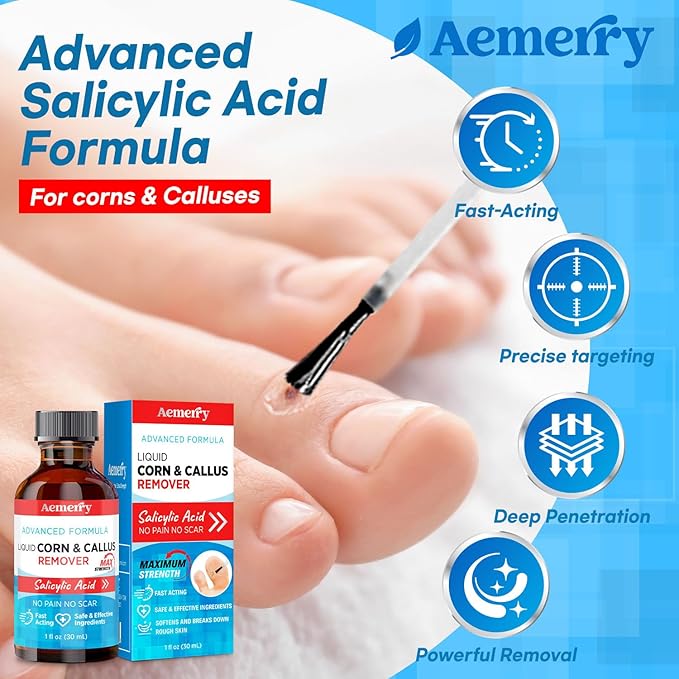 Aemerry Corn Removers for Toes Foot: Liquid Salicylic Acid 17% Corns Calluses - Image 4