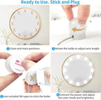 LED Vanity Mirror Lights with 12 Stick On Dimmable Bulbs, 3000K 4500K 6500K & - Image 6