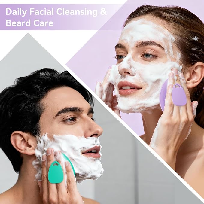 Silicone Face Scrubber 2 Pack, Manual Facial Cleansing Brush - Image 6