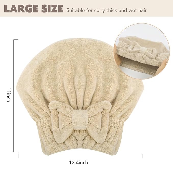 SUNLAND Large Microfiber Hair Drying Caps - Image 2