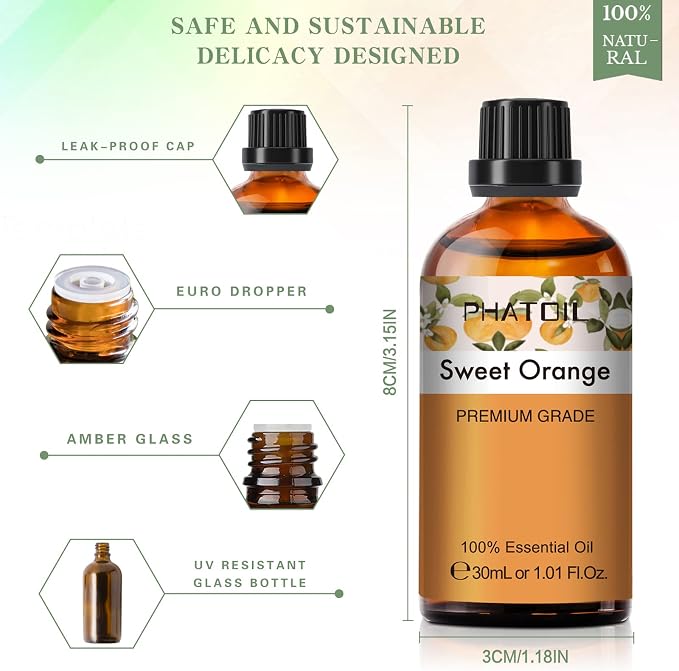 PHATOIL 30ML Sweet Orange Essential Oil, - Image 5