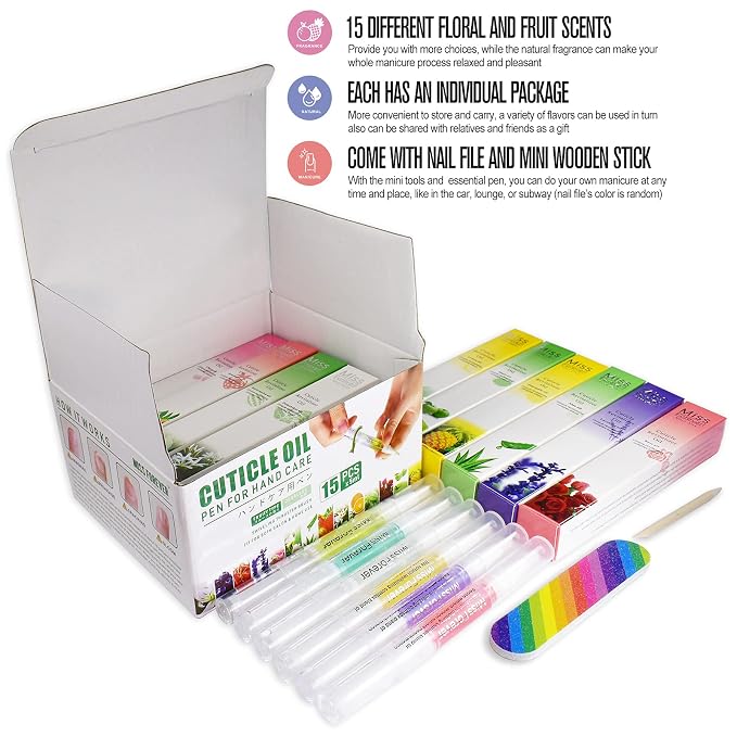 15Pcs Cuticle Oil Pen for Nail Care Products Kit Hangnail Treatment for Damaged - Image 2