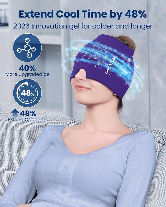 ONLYCARE Migraine Relief Cap, Soothing Headache Hat, Upgraded Odorless Gel Ice - Image 3
