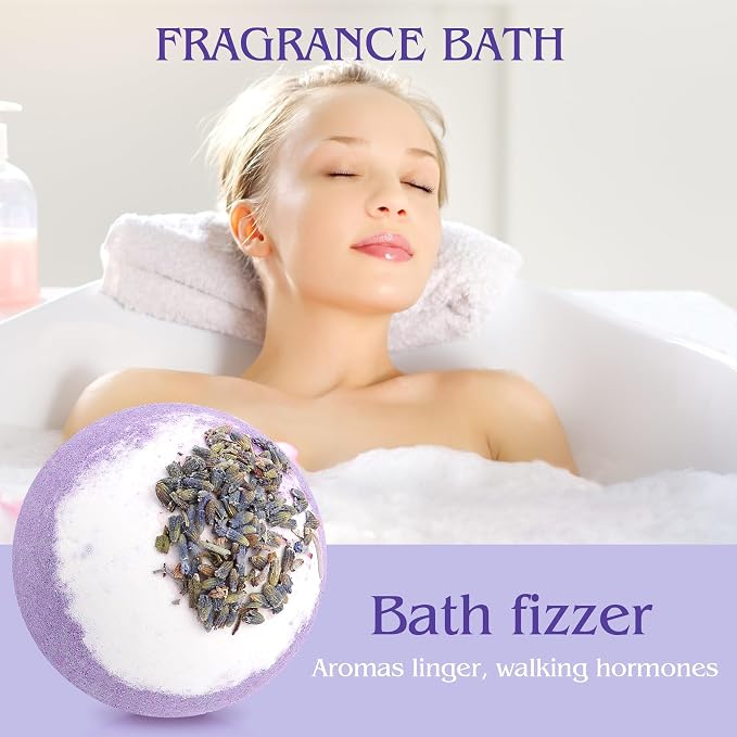 Dried Flower Bath Bombs Salt Balls, Lavender Extract Essential Oils, - Image 9
